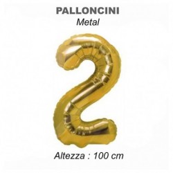 100CM PALLONCINO MYLAR ORO NUM. 2  -