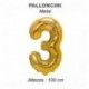 100CM PALLONCINO MYLAR ORO NUM. 3  -