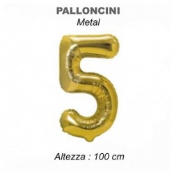 100CM PALLONCINO MYLAR ORO NUM. 5  -