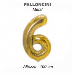 100CM PALLONCINO MYLAR ORO NUM. 6  -