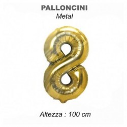 100CM PALLONCINO MYLAR ORO NUM. 8  -