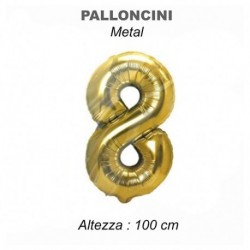 100CM PALLONCINO MYLAR ORO NUM. 8  -