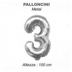 100CM PALLONCINO MYLAR ARG NUM. 3  -