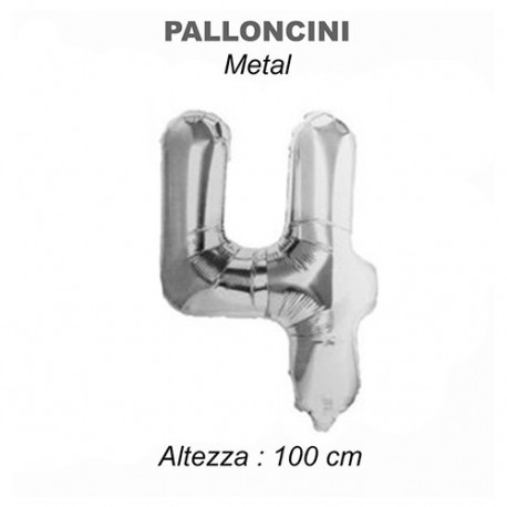 100CM PALLONCINO MYLAR ARG NUM. 4  -