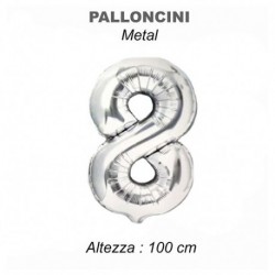 100CM PALLONCINO MYLAR ARG NUM. 8  -