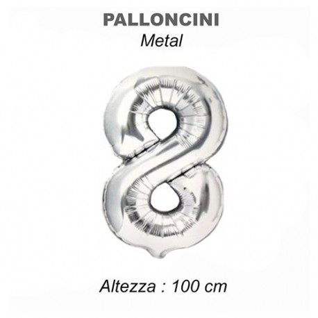 100CM PALLONCINO MYLAR ARG NUM. 8  -