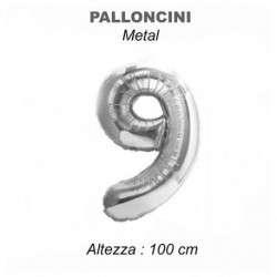 100CM PALLONCINO MYLAR ARG NUM. 9  -