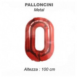 100CM PALLONCINO MYLAR ROSSO NUM. 0  -