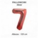 100CM PALLONCINO MYLAR ROSSO NUM. 7  -