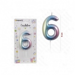 CANDELINE PASTEL METAL N. 6 9CM  -