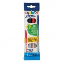 BLISTER 4 PENNE CARIOCA COLORI FLOWPACK