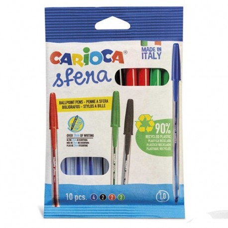 BLISTER 10 PENNE CARIOCA COLORI FLOWPACK