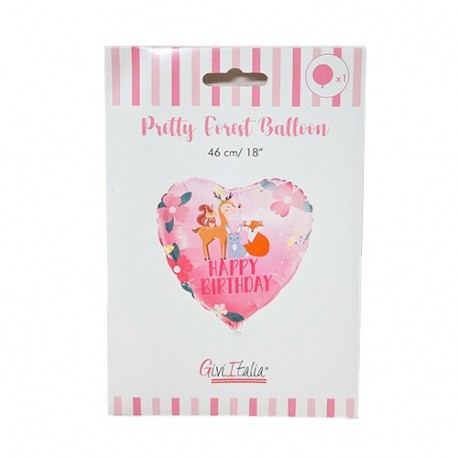 PALLONE MYLAR CUORE PRETTY FOREST CM45