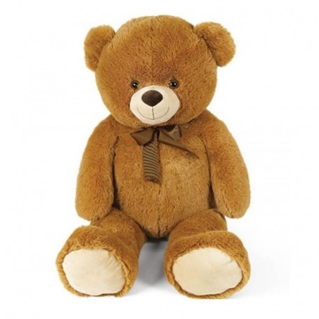 PELUCHE ORSO MARRONE FIOCCO 80CM - 25233