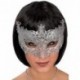 MASCHERA IN PLASTICA CON GLITTER ARGENTO