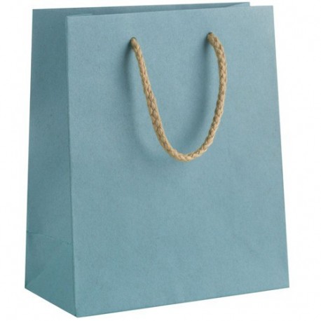 BORSA IN CARTA 10X12+6,5CM AZZURRA  -