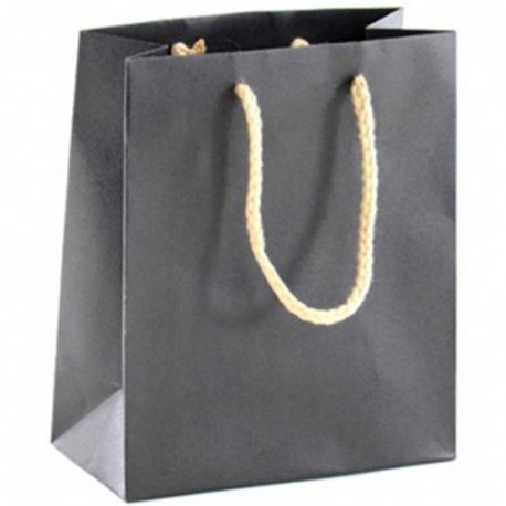 BORSA IN CARTA 10X12+6,5CM NERO -