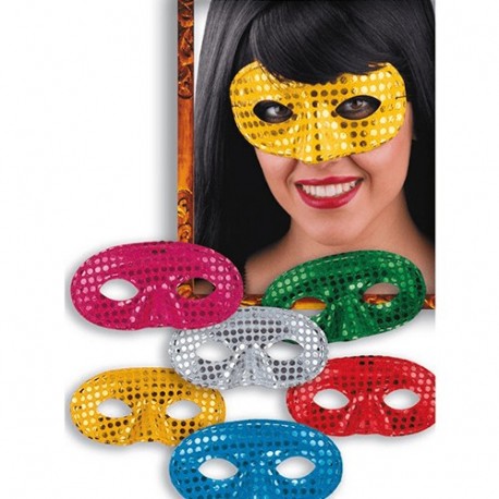 DOMINO IN TESSUTO CON PAILLETTES COL.ASS