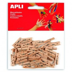 MOLLETTE MINI WOODEN CLIPS 25X3MM 45PZ