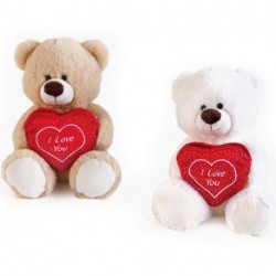 PELUCHE ORSO C/TASCA CUORE LOVE 25CM -