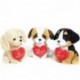 PELUCHE CANI C/CUORE E RICAMO LOVE 20CM