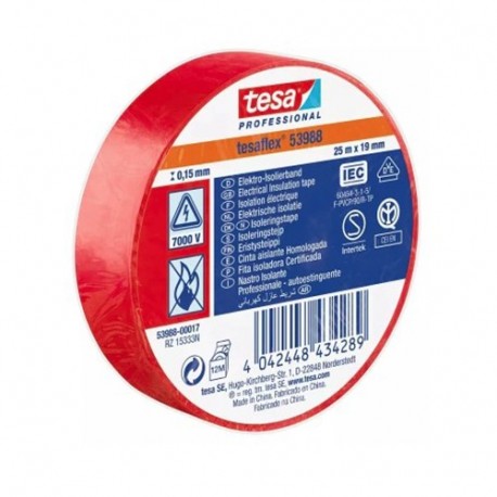 NASTRO TESA ISOLANTE 25X19 ROSSO- 53988