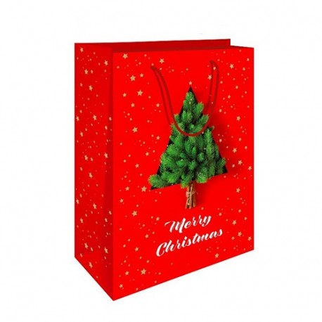 SHOPPER MERRY CHRISTMAS 18,5X23+10 M  -