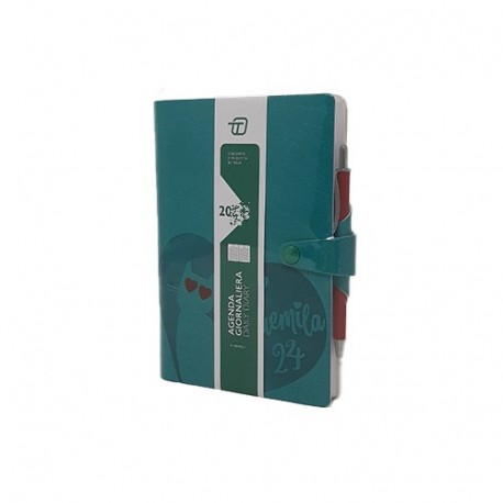 AGENDA 24 GIOR.10X15 SIMILPELLE VERDE