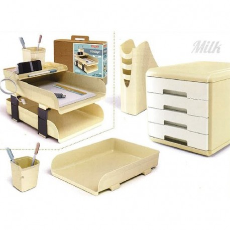 SET 5PZ SCRIVANIA VINTAGE MILK AVORIO