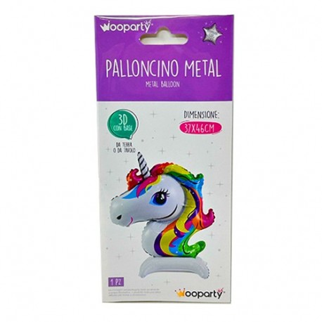 PALLONCINO METAL 3D 37X46CM UNICORNO