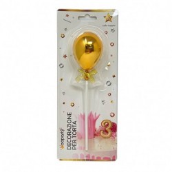 DEC. PER TORTA PALLONCINO ORO 18.5CM