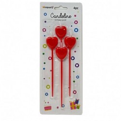 CANDELINE PARTY CUORE 4PZ 14CM