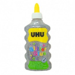 COLLA UHU GLITTER SILVER 185GR 177ML