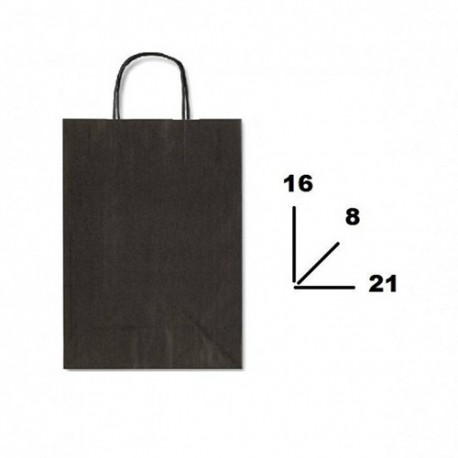 BORSA IN CARTA 16X8X21CM NERO - SDF16798