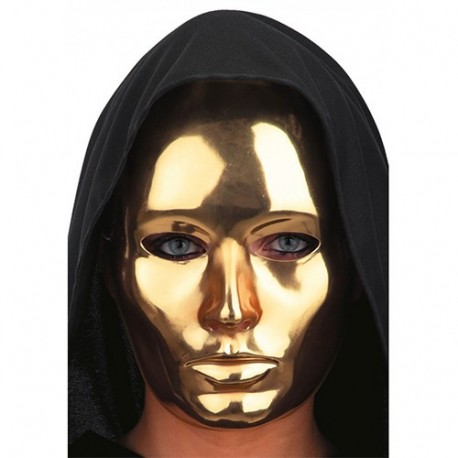 MASCHERA VISO MEDIO METALLIZZATA ORO  -