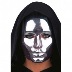 MASCHERA VISO MEDIO METALLIZZATA ARGENTO