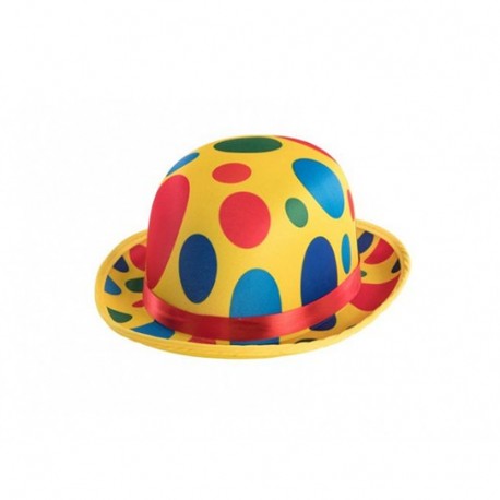 CAPPELLO BOMBETTA GIALLA A POIS IN RASO