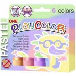 TEMPERA SOLIDA PLAY COLOR 6PZ PASTEL -