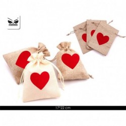 MINI BAG IN CANVAS CON CUORE  - VT306