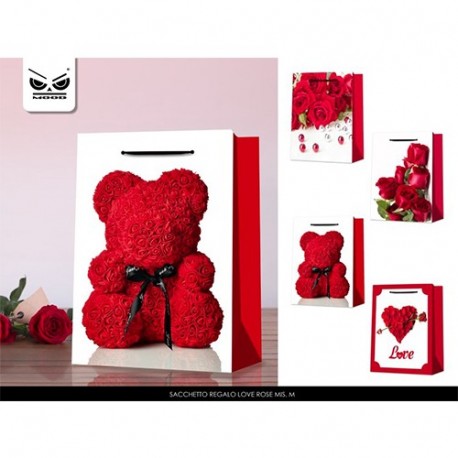 SACCHETTO REGALO LOVE ROSE  MIS. M  -