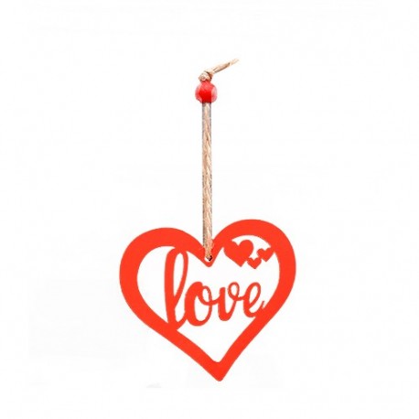 CUORE DI LEGNO LOVE ROSSO 7XH6,5CM DA AP