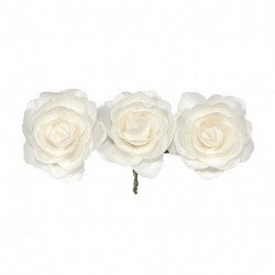 PICK W/12 PAPER ROSES CMØ3,5 WHITE  -