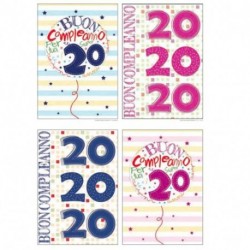 BIGLIETTO BUON COMPLEANNO 20 ANNI