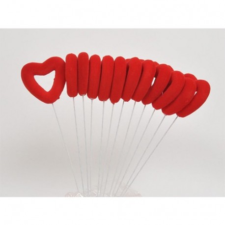 CUORE ROSSO 4,8CM/12PZ SU PICK  - DS