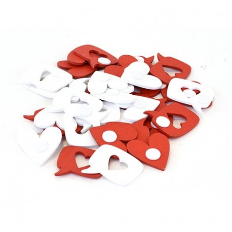 CUORE IN PVC ROSSO/BIANCO  -