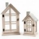 SET 2 LANTERNE LEGNO METALLO CASA  -