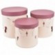 SET 3PZ SCATOLA ROTONDA ROSA ANTICO  -