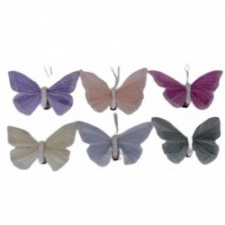 FARFALLA 9CM/12PZ SU CLIP  - DS 39362