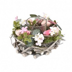 PORTACANDELE DIA16CM ROSA  PASQUALE  -