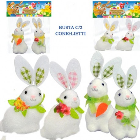 BUSTA CONIGLI BIANCHI 2PZ - 90299